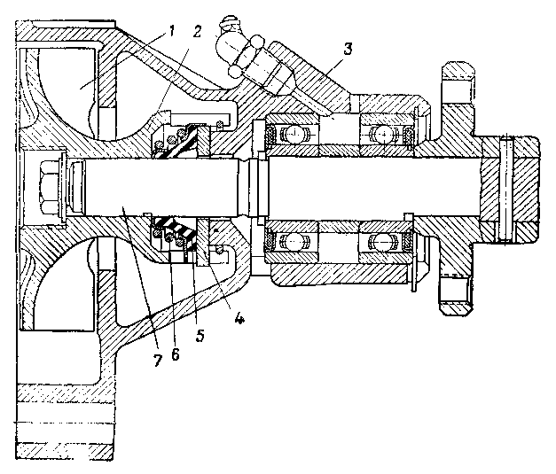 Центробежный насос системы охлаждения с самоуплотняющимся сальником (двигатель ГАЗ-51)