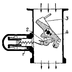 Схема ограничителя максимального числа оборотов коленчатого вала двигателя ГАЗ-51