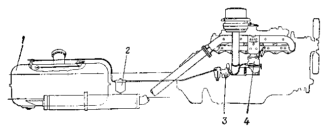 Схема подачи горючего к карбюратору двигателя ЗИС-120