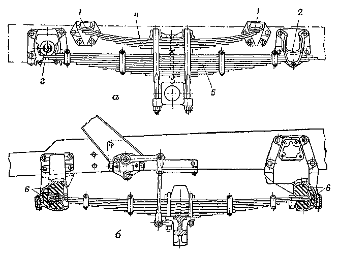Задняя и передняя рессоры и их крепление (автомобиль МАЗ-200)