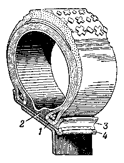 Плоский обод колеса со съемной закраиной и стопорным кольцом