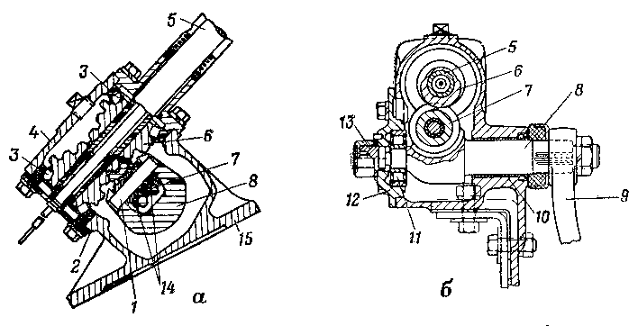 Рулевой механизм с глобоидальным червяком и двугребневым роликом (автомобиль ГАЗ-51)