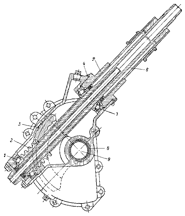 Рулевой механизм с цилиндрическим червяком и зубчатым сектором (автомобиль МАЗ-200)