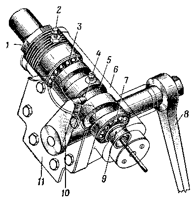 Рулевой механизм с червяком и кривошипом (автомобиль ЗИС-5М)