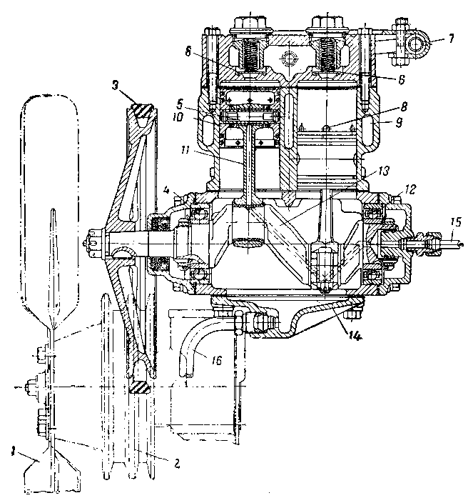 Компрессор пневматического привода (автомобиль ЗИС-150)