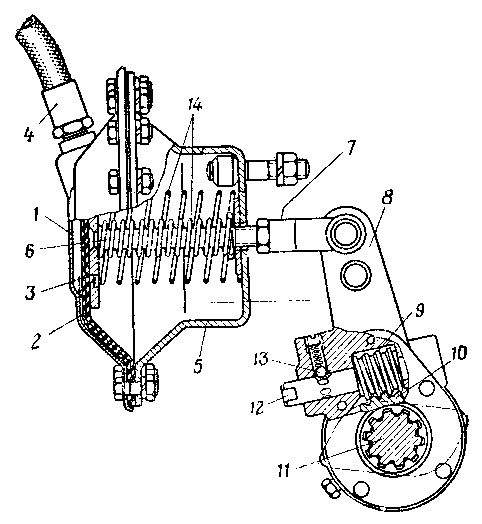 Рабочая тормозная камера пневматического привода (автомобиль ЗИС-150)