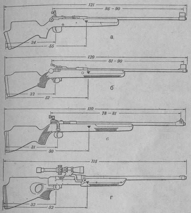 Произвольные винтовки для стрельбы по мишеням "Бегущий олень" и "Бегущий кабан", кал. 5,6 мм